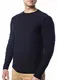 Karl´s People Herren Feinstrick-Pullover für Winter und Übergang by Carisma • Herren Longsleeve mit Streifen-Effekt • Herren Langarmshirt Herren • Pulli K-124 Navy M