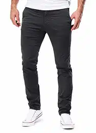 Chino Herren Slim fit Chinohose Stretch Designer Hose Neu 401 (32-32, 401-1 Dunkelgrau)