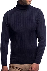 Karl's People Herren Feinstrick Rollkragenpullover K-107 Navy
