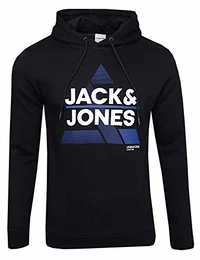 Herren JCOSTAR Sweat Hood NOV LTN Kapuzenpullover (M, Black Star)