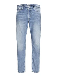 Straight Leg Jeans Loose Fit Relaxed Denim Vintage Style mit Knopfleiste JJICHRIS JJORIGINAL, Farben:Blau,Größe Jeans:W32 L32,Z - Länge L30/32/34/36/38:L32