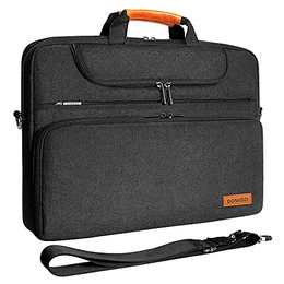 17 Zoll Wasserdicht Laptop Tasche Aktentasche Schultertasche Notebooktasche Business für 17-17.3 Notebook/Dell/Lenovo/Acer/HP/MSI/ASUS, Schwarz