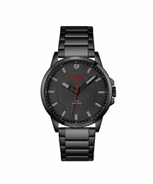 Analog Quarzuhr für Herren mit Schwarzes Edelstahlarmband - 1530187