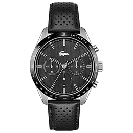 Chronograph Quarz Uhr für Herren mit Schwarzes Lederarmband - 2011109