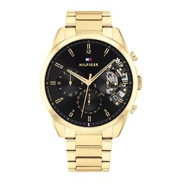 Multi Zifferblatt Quarz Uhr für Herren mit Gelbgoldfarbenes Edelstahlarmband - 1710447