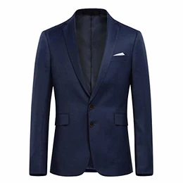 Anzugjacke Herren Slim Fit Sakko Modern Blazer für Business Hochzeit Freizeit Dunkelblau M