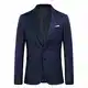 Allthemen Anzugjacke Herren Slim Fit Sakko Modern Blazer für Business Hochzeit Freizeit Dunkelblau M