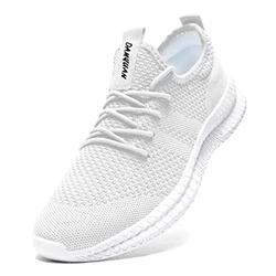 CAIQDM Schuhe Herren Laufschuhe Sneaker Outdoor Sportschuhe Turnschuhe Joggingschuhe Atmungsaktiv Running Shoes Men Walking Schuhe Freizeitschuhe Fitness Schuhe weiß