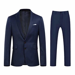 Anzug Herren Anzug Slim Fit Herrenanzug Anzüge Herren Modern Sakko für Business Hochzeit Dunkelblau M