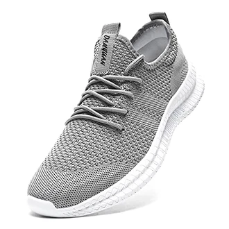 CAIQDM Schuhe Herren Laufschuhe Sneaker Outdoor Sportschuhe Turnschuhe Joggingschuhe Atmungsaktiv Running Shoes Men Walking Schuhe Freizeitschuhe Fitness Schuhe Grau