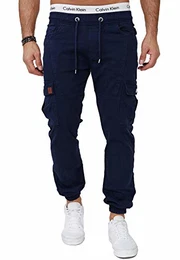 Herren Chino Pants Jeans Joggchino Hose Jeanshose Skinny Fit Modell H-3412 Navy 32
