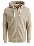 JACK & JONES Sweatshirt JJEHOLMEN Sweat Zip Hood NOOS 12136884 Crockery (12136884)