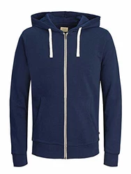 JACK & JONES Sweatshirt JJEHOLMEN Sweat Zip Hood NOOS 12136884 Blau (12136884)