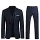 YOUTHUP Herren 3 Teilig Anzug 2-Knopf Slim Fit Anzüge Modern Sakko Weste Hose für Business Hochzeit, Knall Blau, M