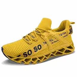 Herren Laufschuhe Turnschuhe Sportschuhe Sneaker Running Tennis Schuhe Atmungsaktiv Leichtgewichts Freizeitschuhe Straßenlaufschuhe 1 Gelb,43 EU/265 CN