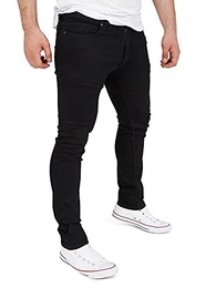 Herren Slim Fit Jeanshosen Justin - Stretch Jeans Hosen - Herrenjeans für Männer, Schwarz (Black Meteorite 194008), W32/L30