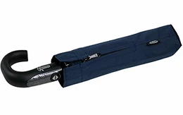 Herren Taschenschirm Auf-Zu-Automatik Rundhakengriff Carbonoptik Insignia Blue