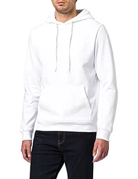 Herren BB001-Basic Hoody Kapuzenpullover, White, M