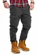 Rello & Reese Herren Cargohose Chino Jeans-Hose JN-3844 [Schwarz, W32/L32]