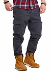 Rello & Reese Herren Cargohose Chino Jeans-Hose JN-3844 Dunkelgrau (JN-3844)