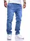 Rello & Reese Herren Jeans Straight Fit Denim Hose Regular Stretch JN-221-4 [Hellblau, W32/L32]