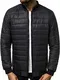 OZONEE Herren Übergangsjacke Jacke Übergang Jacken Herbst Bomberjacke Stehkragen Kapuze Steppjacke Kapuzenjacke Leichte Outdoor Puffer Jacket Gepolstert 777/1419K SCHWARZ M
