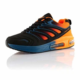 ® Damen Herren Sportschuhe Dämpfung Sneaker leichte Laufschuhe Orange Schwarz Blau EU 43
