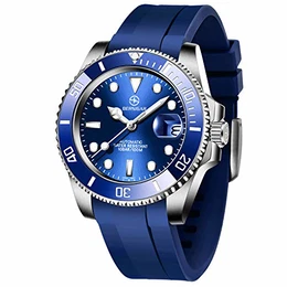 Herren Automatik Automatikuhr Elegant Lässig Mechanisch Armbanduhren Mit Saphirglas Datumskalender Edelstahlarmband/Silikonarmband