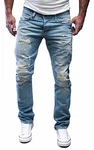 MERISH Jeans Herren Slim Fit Hose 1507 Hellblau (502-5)