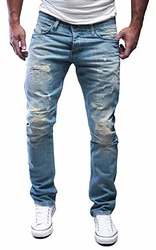 MERISH Jeans Herren Slim Fit Hose 1507 Hellblau (502-5)