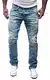 MERISH Jeans Herren Destroyed Hose Jeanshose Männer Slim Fit Denim 1254 (32-32, 1254 Hellblau)