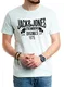 Jack and Jones Herren T-Shirt Männer Print Shirt Baumwolle Kurzarm (Bleached Aqua 019, M)