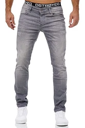 MERISH Jeans Herren Slim Fit Stretch Jeanshose Denim (9148) Grau (501-6)