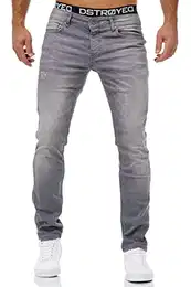 Jeans Herren Slim Fit Jeanshose Stretch Designer Hose Denim 1501 (32-32, 501-6 Grau)