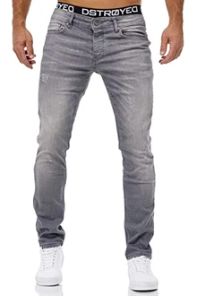 MERISH Jeans Herren Slim Fit Stretch Jeanshose Denim (9148) Grau (501-6)