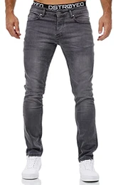 Jeans Herren Slim Fit Jeanshose Stretch Designer Hose Denim 1509 (32-32, 1509-5 Grau)