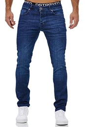 Jeans Herren Slim Fit Jeanshose Stretch Designer Hose Denim 1509 (32-32, 1509-3 Dunkelblau)