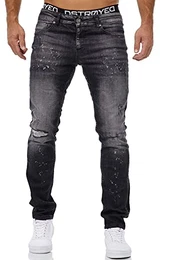 Jeans Herren Slim Fit Jeanshose Stretch Designer Hose Denim 1509 (32-32, 1507 Schwarz)