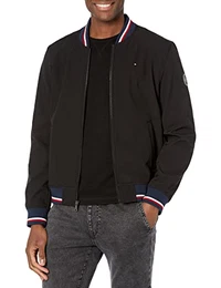 Leichte Varsity-Bomberjacke für Herren, Schwarze Softshell-Hülle, XXL