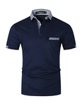 GNRSPTY Herren Poloshirts Kurzarm Polohemd Golf Blau