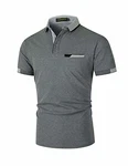 GNRSPTY Herren Poloshirts Kurzarm Polohemd Golf Grau