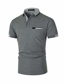 GNRSPTY Herren Poloshirts Kurzarm Polohemd Golf Grau GNRSPTY Herren Poloshirts Kurzarm Polohemd Golf Grau