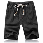 Tansozer Kurze Hosen Herren Shorts mit Gummizug Taschen Schwarz