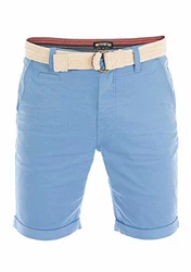 riverso Herren Chino Shorts RIVHenry Gürtel Bermuda Kurze Hose Hellblau/Dunkelblau/Navy/Rot/Grün/Orange/Beige/Grau
