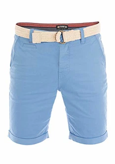 riverso Herren Chino Shorts RIVHenry Gürtel Bermuda Kurze Hose Hellblau/Dunkelblau/Navy/Rot/Grün/Orange/Beige/Grau