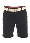 riverso Herren Chino Shorts RIVHenry Gürtel Bermuda Kurze Hose Blau
