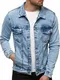 OZONEE Herren Jeansjacke Jacke Jeans Übergangsjacke Sommerjacke Frühlingsjacke Herbstjacke Vintage Herrenjacke Herbst Übergangs Denim Bikerjacke Jacket Übergangs O/W1093Z HELLBLAU M