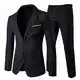 Allthemen Anzug Herren Anzug 2 Teilig Slim Fit Herrenanzug Hochzeit Anzüge Herren Modern Sakko für Business Schwarz(2 Knöpfe) M