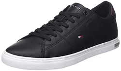 Tommy Hilfiger Herren Sneakers Essential Leather Detail Vulc Schwarz