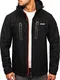 BOLF Herren Softshelljacke Übergangsjacke mit Kapuze Regenjacke Funktionsjacke Winddicht Wasserdicht Sportjacke Trekkingjacke Atmungsaktiv Outdoor Style FREESTEP WX063 Schwarz-Rot M [4D4]
